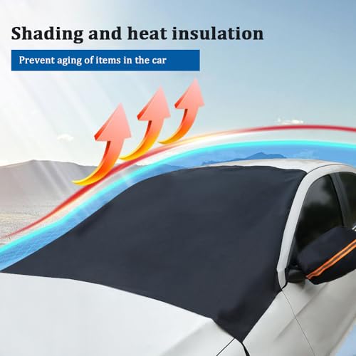 Image of Windshield Cover for Ice and Snow, Car Windshield Snow Cover, Waterproof Sun Protection Windshield Snow Ice Covers, Car Front Glass Snow Shield Universal for Most Cars, SUV
