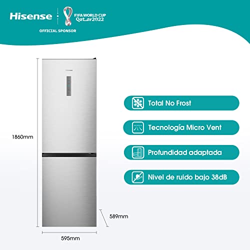 Hisense-RB390N4BC2-Frigorifico-Combi-No-Frost-Display-Capacidad-Neta-300-L-186-cm-Alto-ECO-mode-Silencioso-38-dBA-Color-Blanco