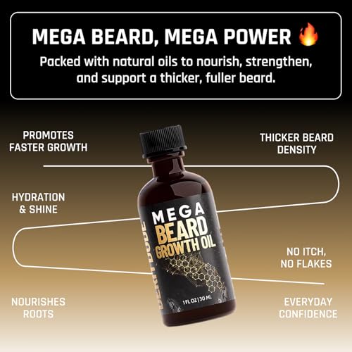 Derm Dude Beard Growth Bundle for Men | Mega Beard Oil + Power Beard Growth Vitamins with Biotin & Natural Oils | Thicker, Fuller Beard Care - Image 4