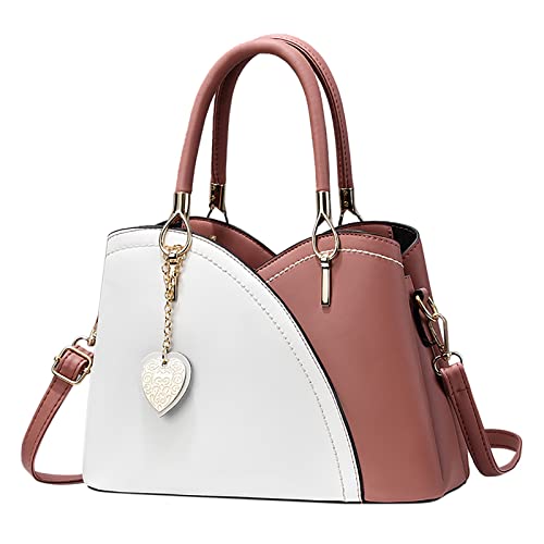 Genérico Bolso de hombro para mujer cartera para mujer con cierre de cremallera Elegante para Vida Diaria Escuela (Red, One Size)