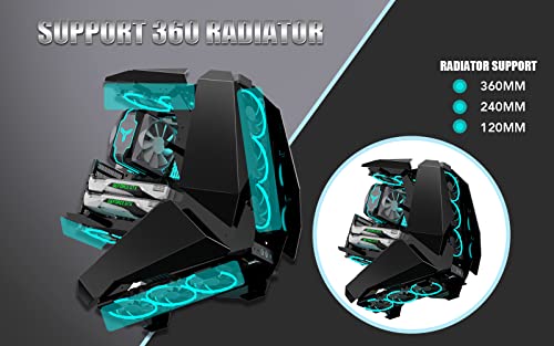 Jonsbo Mechwarrior Mod-5 Gaming Computer Case Support Atx Motherboard 360Mm Liquid Cooler Front Panel With 5V Argb Lighting Usb 3.0 *2 (Black) #TOP4