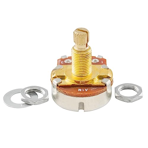 Musiclily Pro Brass Thread Full Metric Sized Control Pots A1 Meg Audio Taper Potentiometers for Guitar(Set of 2) - Image 4