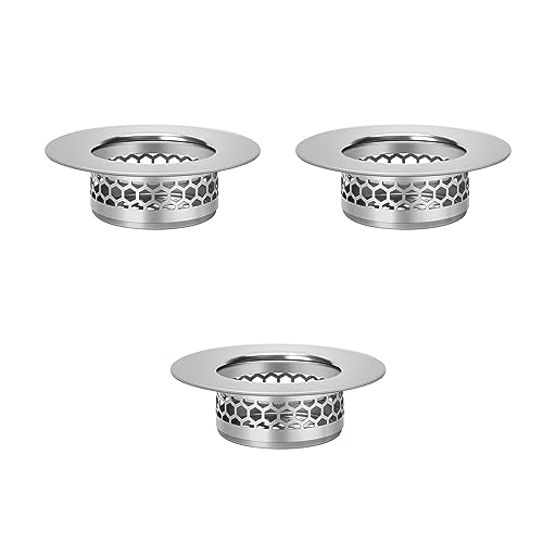 Bathroom Sink Strainer, Bathtub Lavatory Sink Drain Strainer Hair Catcher for Laundry, Mop Pool, Utility, Slop, RV Sink。Fit Hole Size from1.4~1.5",3 Pack(Product SIZE1.3inch)