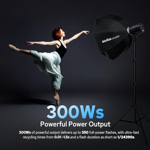 Image of GODOX AD300ProII AD300Pro II Outdoor Flash Strobe, 2.4G 300Ws TTL HSS 1 /8000s Portable Flash Monolight, 350 Full Power Flashes, 12W Bi-Color Modeling Lamp, 1 /512-1 /1 Power Adjust, HD Color Screen