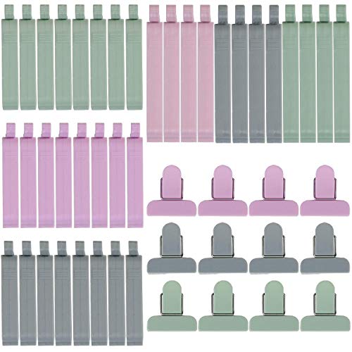 KARAA 48 Pcs Verschlussclips Dichtungsclips Klammern für Beutel Tüten Verschlussklammern Lebensmittel Food Clips Snacks Lagerung 3 Größen Cover