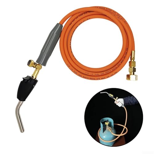 Hosrivae Soldadura de latón, soplete de manguera de 2 m con encendido electrónico, calefacción de propano portátil, cocina, barbacoa