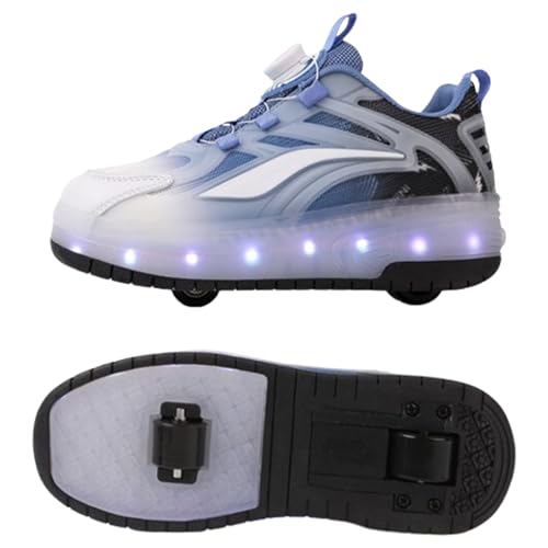 Fooceoute Chaussure a Roulette Garcon,Basket Roller Fille,Baskets Lumineuses à roulettes pour Filles,Chaussures à roulettes Rétractables pour Enfant...