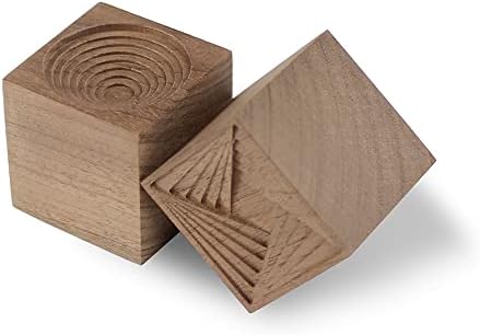 2PCS Essential Oil Diffuser,Wooden Natural Aromatherapy Square Diffuser for Car Office Bedroom