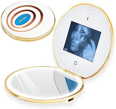 L&L SKIN UVmagic Mirror, Compact Mirror Design for Sunscreen Test, Travel Makeup Mirror with UV Camera for Sunscreen Coverage Test