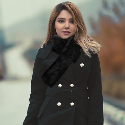 BESPORTBLE Faux Fur Scarf Winter Plush Scarf Luxury Collar Women Costume Prop4