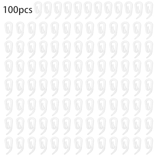 Curtain Hooks Plastic White Pack of 100, 2.8x1.2cm, Premium Drapery Hooks for Windows, Doors and Shower Curtains Fits Most of Curtains - Image 5