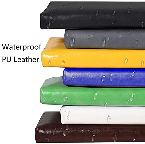 Hruile Waterproof Pu Leather Seat Cushion Non-Slip Garden Long Bench Cushion Pad Mat 2 Inch Thick Seat Pad For Indoor Outdoor Patio Furniture Swing Chair,55X11.8X2In,Black #TOP4