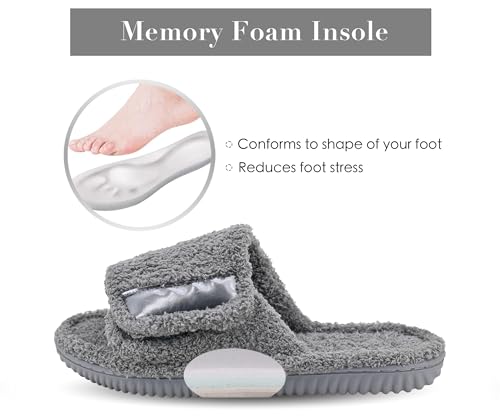 Image of Panda Bros Adjustable House Slippers for Men Soft Open Toe Breathable Indoor Outdoor Slip on Slides Slippers with Memory Foam for Home Bedroom