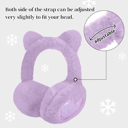 Cute Animal Earmuffs for Girls Women Winter Soft Plush Ear Warmers Outdoor Ear Muffs With Cat Ears4