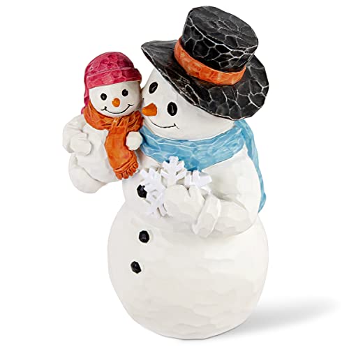 Aidlns Snowman Figurine Statue, Sculpted Hand-Painted Figure Birthday For Daughter Dad Xmas Present (Warm Winter) #TOP1