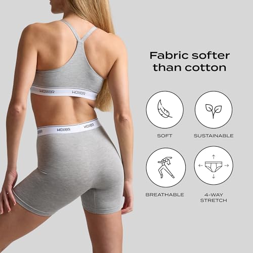 Image of Woxer Womens Baller 5 inch High Waisted Boy Shorts Underwear - Seamless Boxer Briefs, Boyshort Panties, No Show Women's Boxers