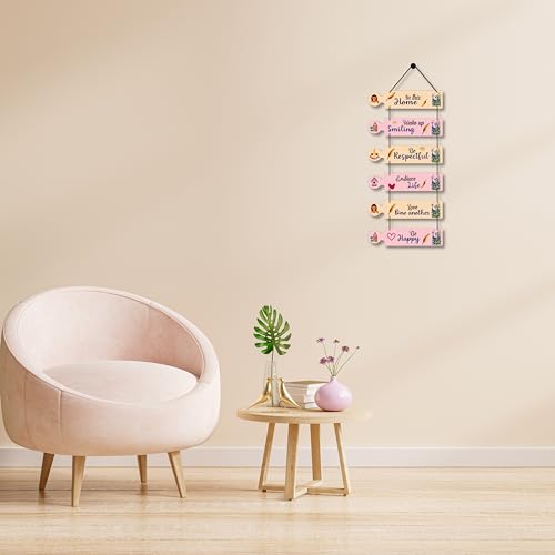 Image of EXPLEASIA Decorative Wall Hanging Wooden Art Decoration Item for Home Office Living Room Bedroom Decoration Items Home Decor Gift Items (Feather Home (BeHappy))