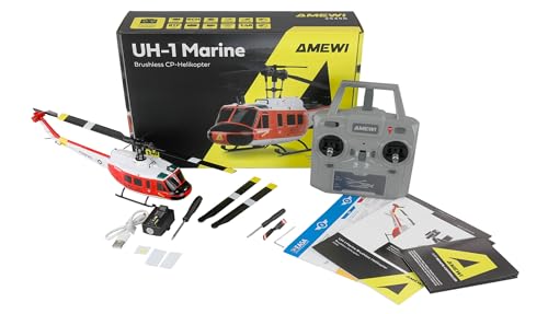 Amewi UH-1 Marine Brushless CP-Helikopter 6-Kanal 6G/3D RTF ferngesteuert RC