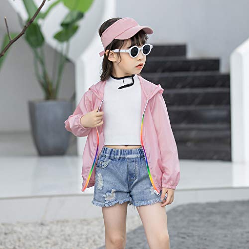 Toddler Kids Summer Jackets Rainbow Hooded Outerwear Zipper Coats Weather Jacket for Girls Star Brand4