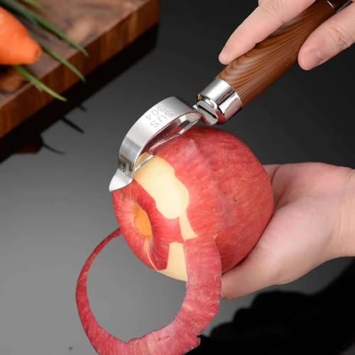 Image of 2 Pcs Vegetable Peeler Set with Sharp Stainless Steel Blades and Wooden Handles, Multi Function Fruit and Kitchen Peeler for Potatoes, Carrots, Cucumbers, Pumpkins and Everyday Food Preparation