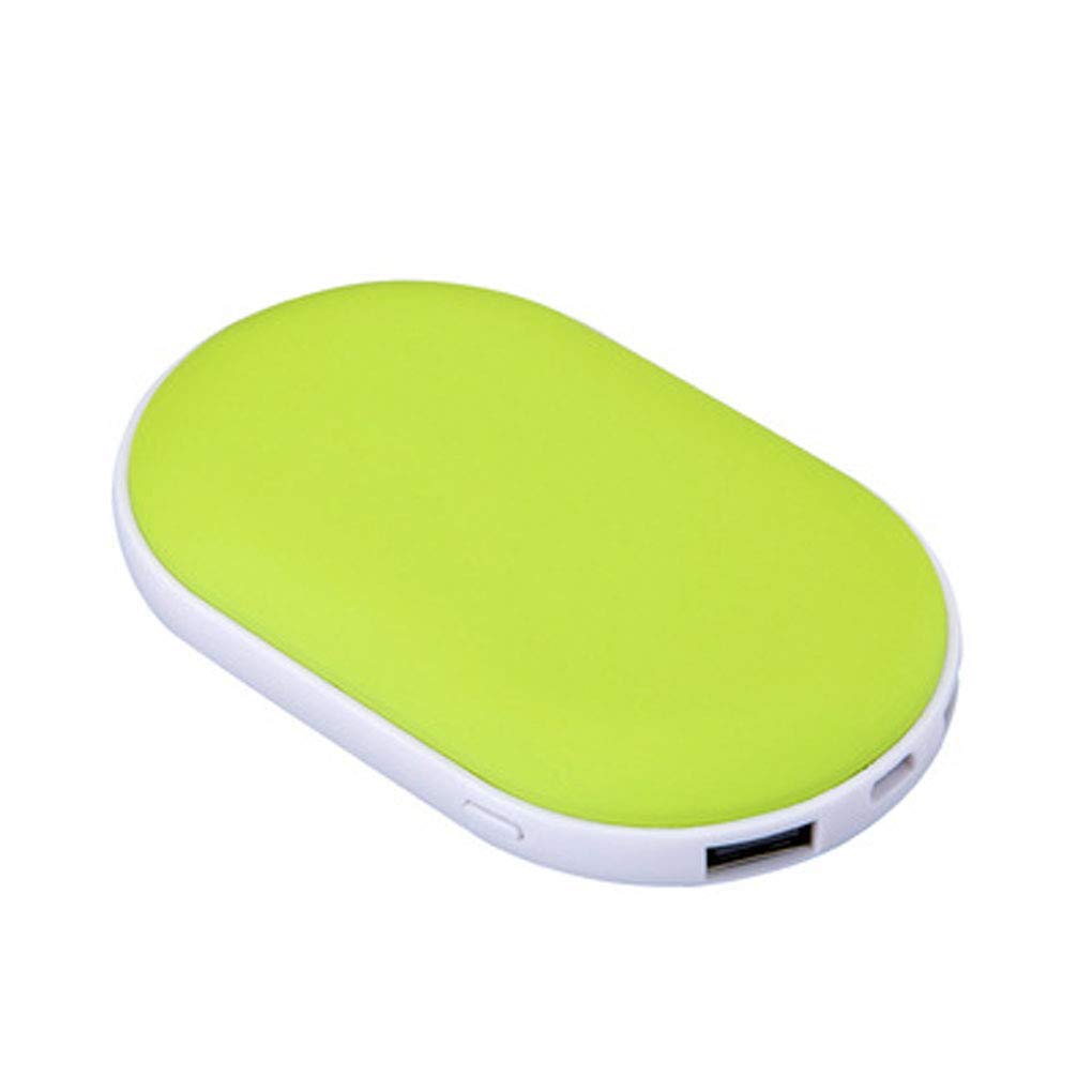 Scaldamani USB, Porte di Uscita Multiple, Scaldamani Tascabile Ricaricabile su Entrambi i Lati, Riutilizzabile, Power Bank Portatile ad Alta capacità da 7800 mAh, Verde