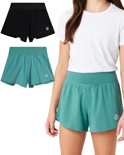 AEROPOSTALE Girls' Wide Leg Shorts - 2 Pack Woven Loose Fit Athletic Workout Shorts for Girls with Yoga Waistband (7-16)