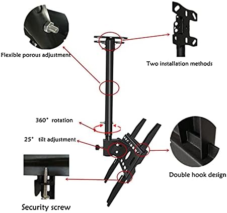 テレビウォールマウントチルトスイベルテレビ天井マウント、ほとんどの32-65インチLCDフラットスクリーンに適合、耐荷重110ポンド