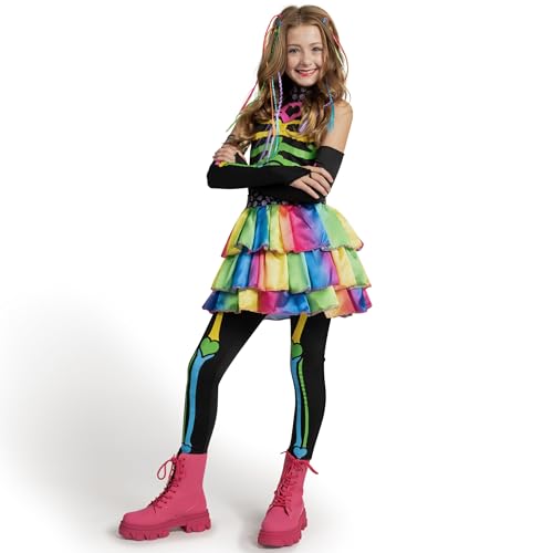 Spooktacular Creations 20082-M Funky Punky Bones Colorful Skeleton Deluxe Halloween Girls Costume Set thumb #3