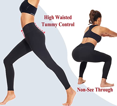 High Waisted Leggings For Women No See-Through-Soft Athletic Tummy Control Black Pants For Running Yoga Workout(1 Pack White Leggings, Large-X-Large) #TOP3