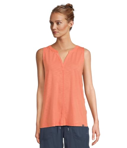 L.L.Bean Women's Streamside Tank Top Split-Neck, Faded Orange