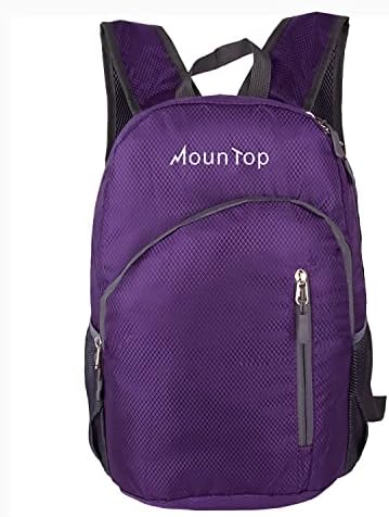 mountop Outdoor Lightweight Foldable Water Resistant Backpack for Travel Hiking Riding - Purple
