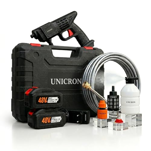 Image of Car Washer High Pressure Gun, 48V Cordless with Double Battery12000mAh Cordless Portable Wireless for Bike, House Lawn, Garden & AC Washing Cleaning Kit