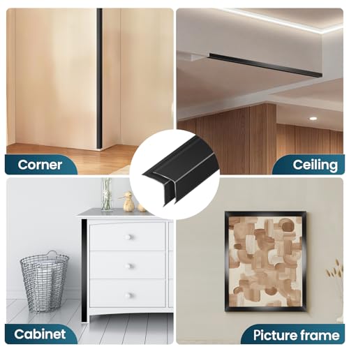 Image of 8PCS 48 inch Black Metal Corner Protector, L molding Tile Trim