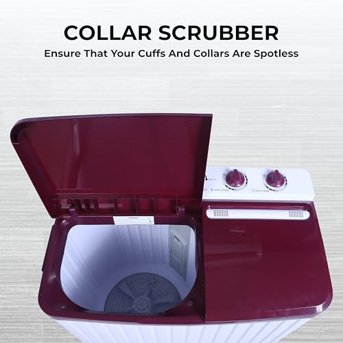 Image of Foxsky 7.5 kg Semi-Automatic Top Load Washing Machine Appliance (Aqua Wash, MAROON)