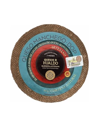 Queso manchego. Quesos de Hualdo. Caja regalo con queso de 2,8 kg de pasta dura. 7 meses de curación