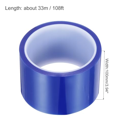 Image of uxcell Blue Heat Tape, 1 Roll 100mmx33m 108ft High Temperature Heat Resistant Tape for Sublimation,Heat Vinyl Press,Heat Transfer, Circuit Board, No Residue