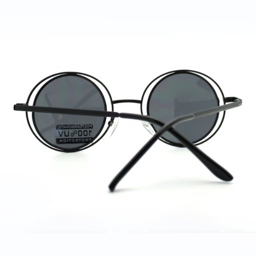 JuicyOrange Double Circle Frame Round Sunglasses Thin Metal Unique Fashion Shades4