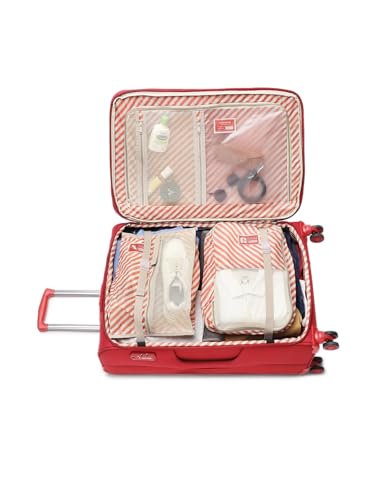 Image of Topo Celeb Large Check-in Luggage - Spacious Softside Travel Suitcase, 8-Wheel Spinner Trolley with TSA Lock & 2500-Day Warranty - Large (Red)