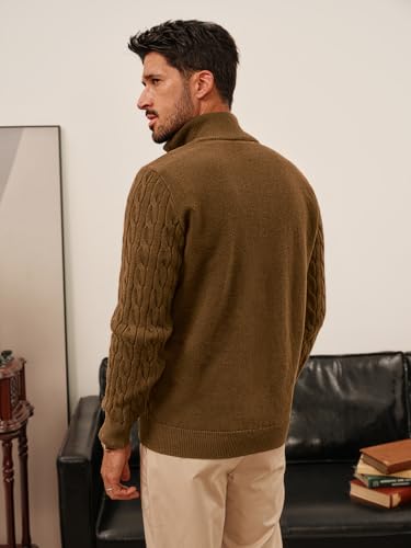 PJ PAUL JONES Mens Quarter Zip Sweater Cable Knitted Pullover Sweaters Textured Solid Colors Sweater2