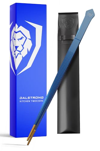 DALSTRONG Chef Pinzette, professionelle Küchenzange, 25,4 cm, hochpräzise Pinzette zum Kochen, Edelstahl, blau mit Titanbeschichtung, Grill, Beschichtung, vielseitig einsetzbar