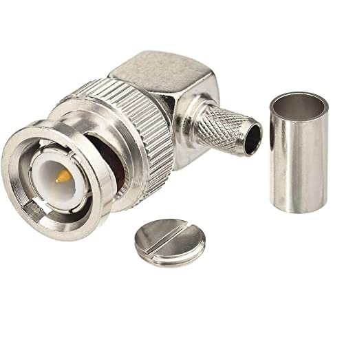 Eightwood 2pcs BNC Macho Ángulo Recto Connector RG58 Coaxial miniatura 3