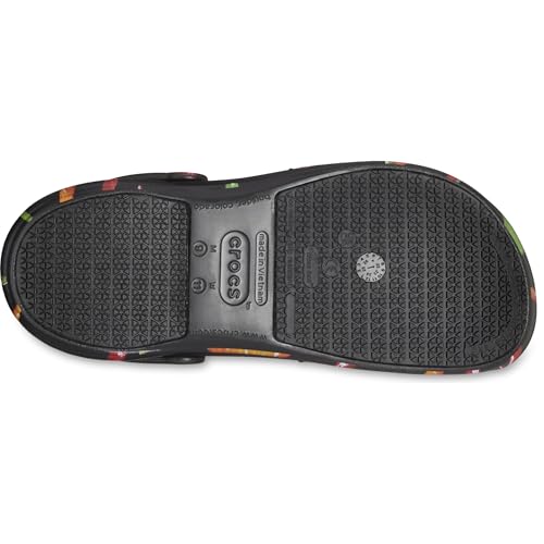 Image of Crocs Unisex-Adult Bistro Graphic Clogs, Slip Resistant Work Shoes, Pepper /Black, 8 Men /10 Women