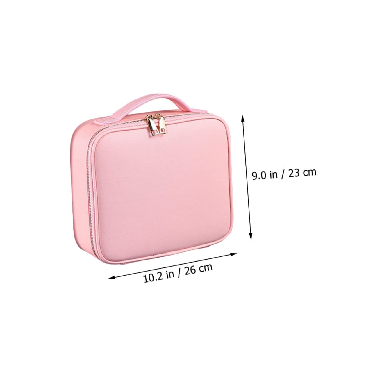 Reisekosmetiktasche mit Verstellbaren Fächern, Pu Leder, Rosa