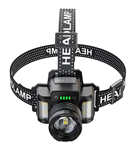 Vitoki Led Rechargeable Headlamp,8 Modes Headlight With Motion Sensor,Zoomable 90°Adjustable High Lumen Super Bright Headlamps For Adults,Waterproof Head Lamp For Outdoor Hiking Camping Hunting #TOP7