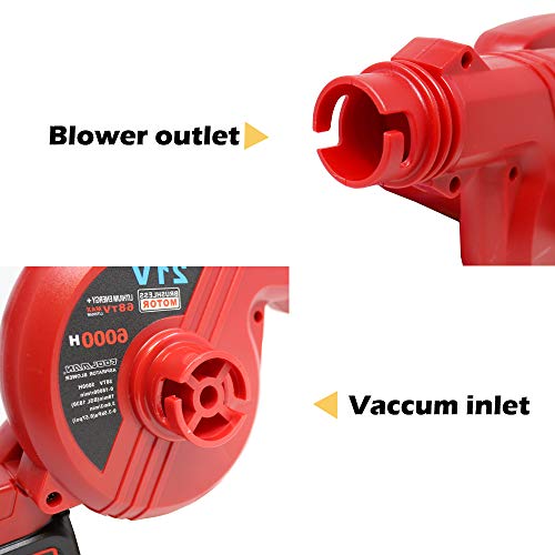 Toolman Lithium-ion 2 Batteries Cordless 2-in-1 Blower Vacuum for Blowing Leaves, vacuuming dusts ZTP2509 - Thumbnail 5