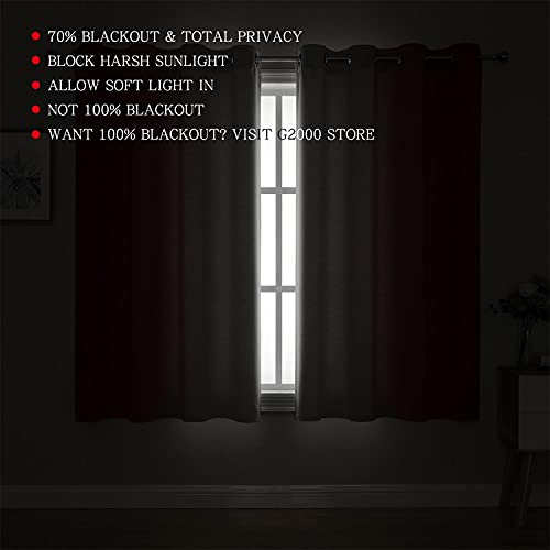 Image of G2000 Blackout Curtains & Drapes for Bedroom Living Room 63 Inch Length Red and Greyish White Room Darkening Window Treatments Ombre Thermal Insulated Light Blocking Grommet Backdrop Curtains 2 Panels