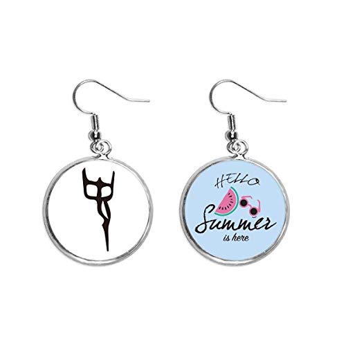 Pendientes de sandía y carácter chino Shi para tus looks de playa