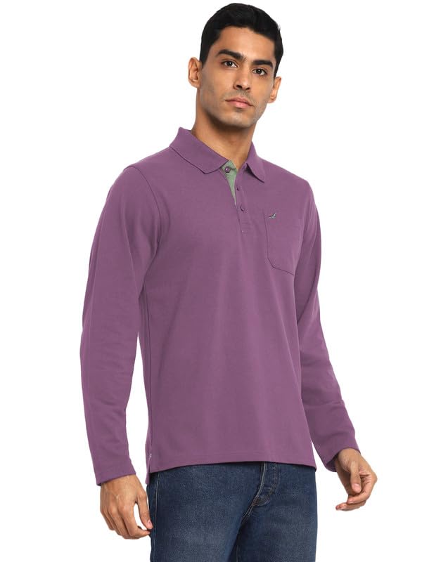 Image of AMERICAN CREW Full Sleeves Polo Collar T-Shirt with Pocket for Men