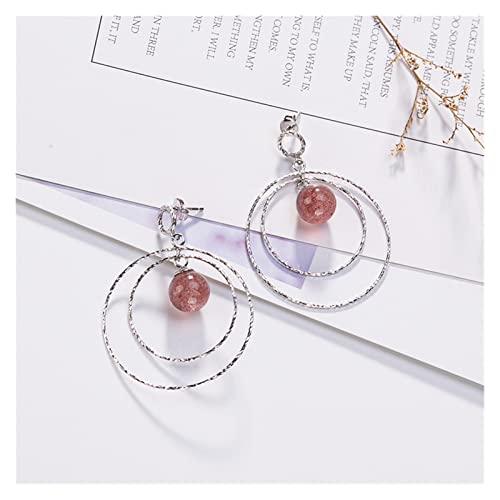 Boucles d'oreilles fraise cristal S925 pour un look d'été