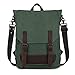 Produktbild WindTook Canvas Rucksack Schultertasche Daypack Umhängetasche Messenger Bag Handtasche für Uni Alltag Job 14 Zoll Multifunktional Retro, Grün, 28 x 11 x 40 cm